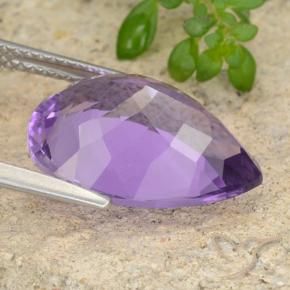 Ametista Violeta Profundo Natural 6.86ct, Formato de pêra, VVS-VS