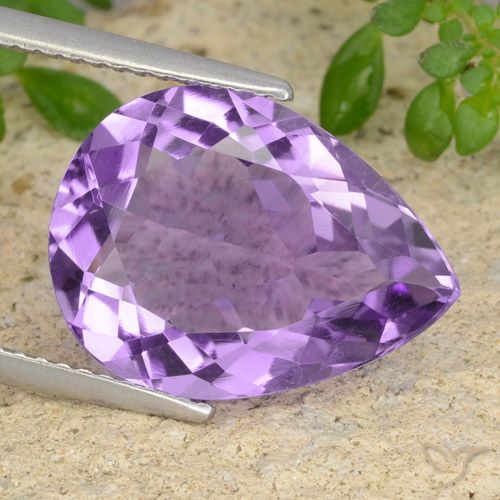 6.43ct Natural Violeta médio Ametista, Formato de pêra, VVS-VS