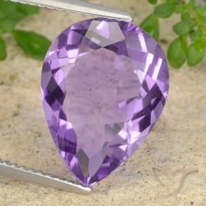 Ametista Violeta médio Natural 6.43ct, Formato de pêra, VVS-VS