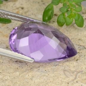 Ametista Violeta médio Natural 6.43ct, Formato de pêra, VVS-VS
