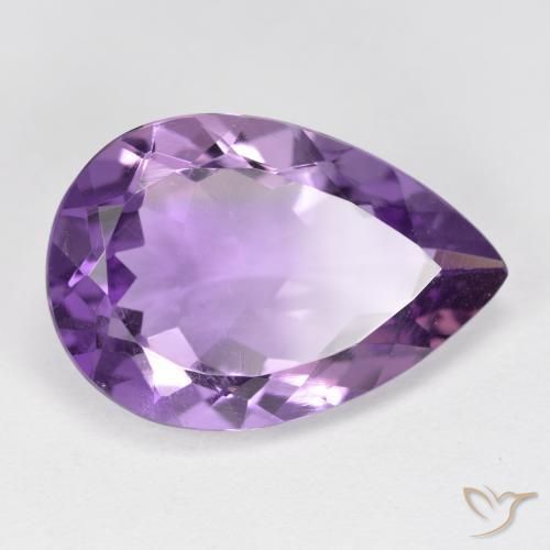 Ametista Violeta Profundo Natural 8.35ct, Formato de pêra, VVS-VS