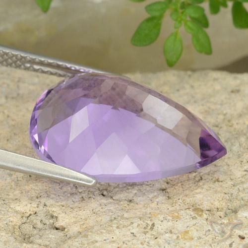 Ametista Violeta Profundo Natural 9.43ct, Formato de pêra, VVS-VS