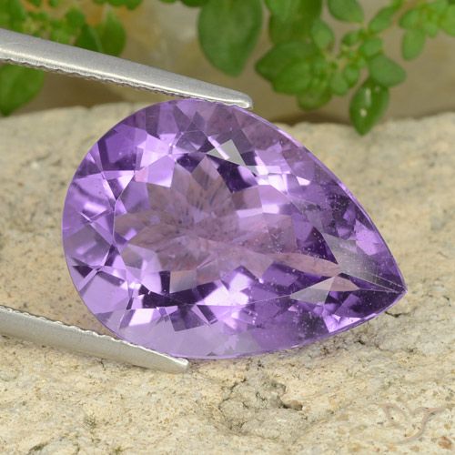 8.80ct Natural Violeta médio Ametista, Formato de pêra, VS