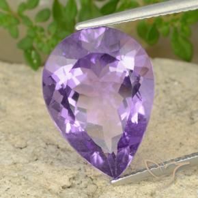 Ametista Violeta médio Natural 8.80ct, Formato de pêra, VS