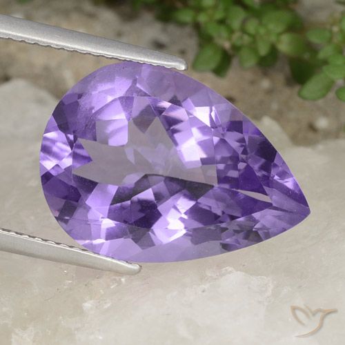 8.52ct Natural Violeta médio Ametista, Formato de pêra, VVS-VS