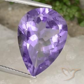 Ametista Violeta médio Natural 8.52ct, Formato de pêra, VVS-VS