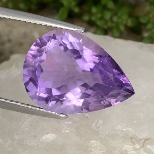 8.73ct Natural Violeta médio Ametista, Formato de pêra, VVS-VS