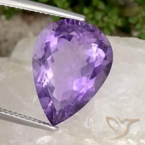 Ametista Violeta médio Natural 8.73ct, Formato de pêra, VVS-VS
