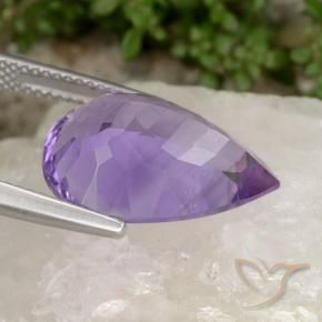 Ametista Violeta médio Natural 8.73ct, Formato de pêra, VVS-VS