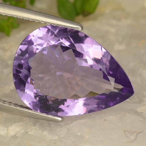 8.70ct Natural Violeta Púrpura Médio-claro Ametista, Formato de pêra, VVS-VS