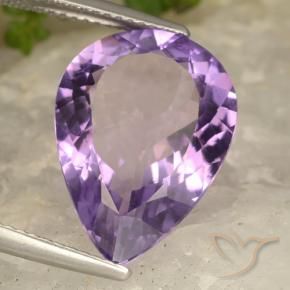 Ametista Violeta Púrpura Médio-claro Natural 8.70ct, Formato de pêra, VVS-VS