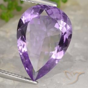Ametista Violeta Púrpura Natural 8.47ct, Formato de pêra, VVS-VS
