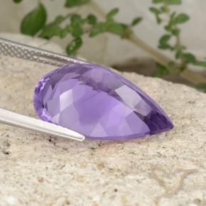 Ametista Violeta médio Natural 8.45ct, Formato de pêra, VS
