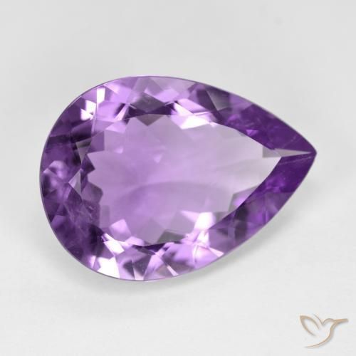 Ametista Violeta rosado Natural 8.34ct, Formato de pêra, VS