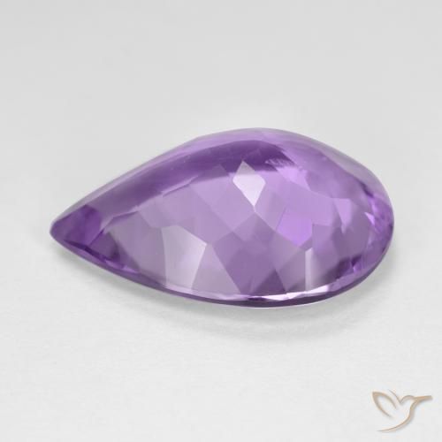 Ametista Violeta rosado Natural 8.34ct, Formato de pêra, VS