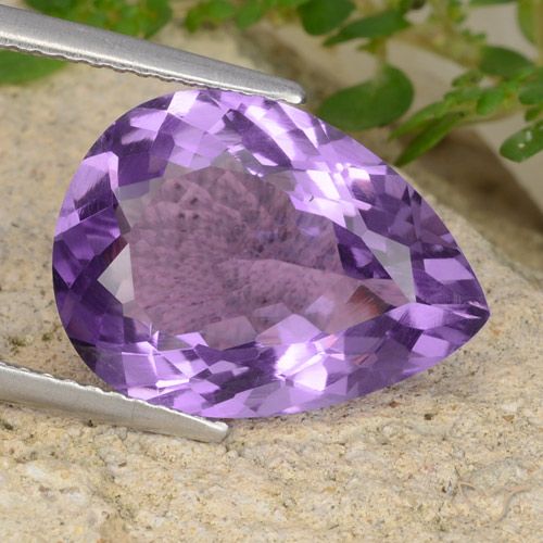 6.55ct Natural Violeta médio Ametista, Formato de pêra, VVS-VS