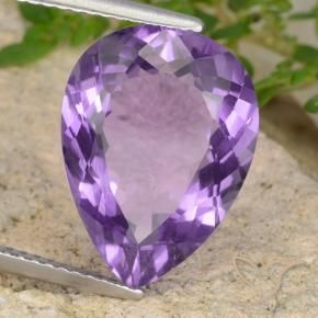 Ametista Violeta médio Natural 6.55ct, Formato de pêra, VVS-VS