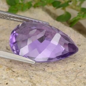 Ametista Violeta médio Natural 6.55ct, Formato de pêra, VVS-VS