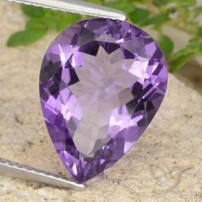 Ametista Violeta médio Natural 6.63ct, Formato de pêra, VVS-VS