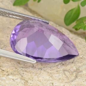 Ametista Tonalidade Violeta Profunda Natural 5.76ct, Formato de pêra, VVS-VS