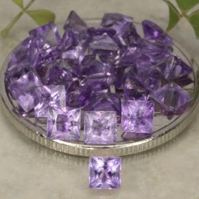 Pedras preciosas de ametista violeta médio natural de 3,84 ct, quadrado, VS