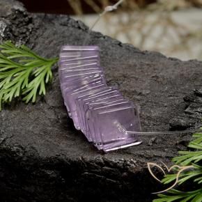 Pedras preciosas de Ametista Violeta rosado claro natural de 15.55 ct, Quadrado, Transparente