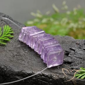 Pedras preciosas de Ametista Violeta médio natural de 15.13 ct, Quadrado, Transparente