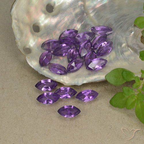 3.14ctw Natural Violeta Púrpura Médio Ametista, Marquesa, VS