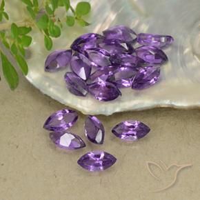 Pedras preciosas de Ametista Violeta Intenso natural de 3.16 ct, Marquesa, VS