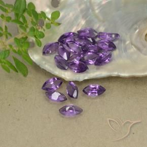 Pedras preciosas de Ametista Violeta Intenso natural de 3.16 ct, Marquesa, VS