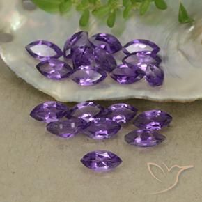 Pedras preciosas de Ametista Violeta médio natural de 3.15 ct, Marquesa, VS