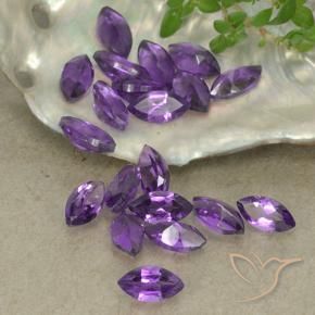 Pedras preciosas de Ametista Violeta Profundo natural de 3.18 ct, Marquesa, VS