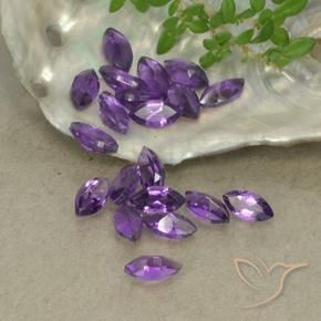 Pedras preciosas de Ametista Violeta Profundo natural de 3.18 ct, Marquesa, VS