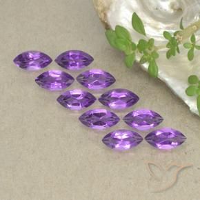 Pedras preciosas de Ametista Violeta Intenso natural de 2.42 ct, Marquesa, VS