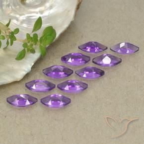 Pedras preciosas de Ametista Violeta Intenso natural de 2.42 ct, Marquesa, VS