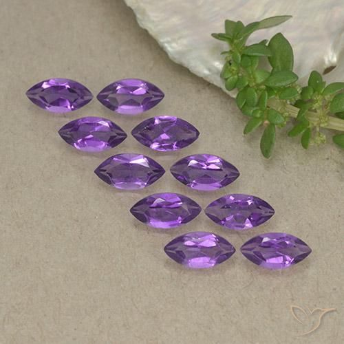Pedras preciosas de Ametista Violeta Vívido natural de 2.32 ct, Marquesa, VS