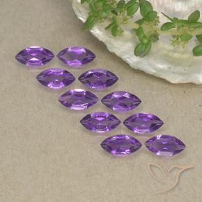 Pedras preciosas de Ametista Violeta Intenso natural de 2.19 ct, Marquesa, VS