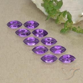 Pedras preciosas de Ametista Violeta médio natural de 2.43 ct, Marquesa, VS