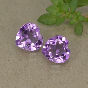 Pedras preciosas de ametista violeta natural de 1,30 ct, formato de coração, VVS-VS