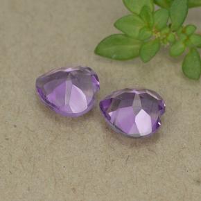 Pedras preciosas de ametista violeta natural de 1,30 ct, formato de coração, VVS-VS