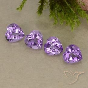 Pedras preciosas de Ametista Violeta Púrpura Médio natural de 2.69 ct, Coração, VVS-VS