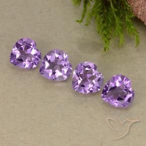 Pedras preciosas de Ametista Violeta Púrpura Profundo natural de 2.72 ct, Coração, VVS-VS