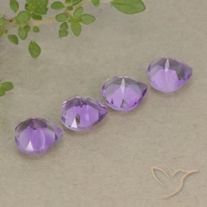 Pedras preciosas de Ametista Violeta Púrpura Médio natural de 2.81 ct, Coração, VVS-VS