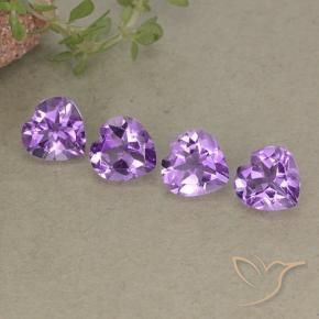 Pedras preciosas de Ametista Violeta Púrpura natural de 2.53 ct, Coração, VVS-VS