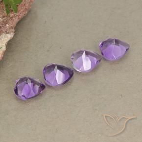Pedras preciosas de Ametista Violeta Púrpura natural de 2.53 ct, Coração, VVS-VS