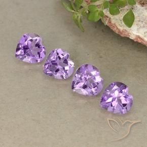 Pedras preciosas de Ametista Violeta Púrpura Profundo natural de 2.98 ct, Coração, VVS-VS