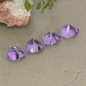 Pedras preciosas de Ametista Violeta Púrpura Profundo natural de 2.98 ct, Coração, VVS-VS