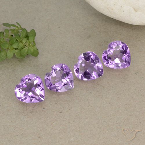 2.50ctw Natural Violeta rosado Ametista, Coração, VVS-VS