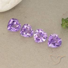 Pedras preciosas de Ametista Violeta médio natural de 2.76 ct, Coração, VVS-VS