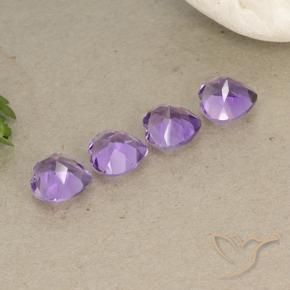 Pedras preciosas de Ametista Violeta médio natural de 2.76 ct, Coração, VVS-VS